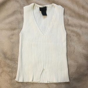 express white ribbed top w/ slit